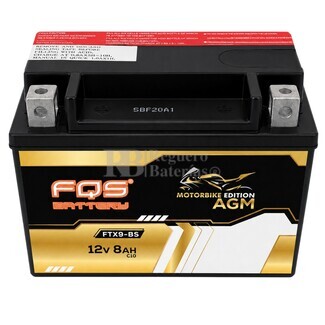 Bater�a moto 12 Voltios 8 Amperios | AGM FQS FTX9-BS